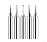 5pcs 900M-T Soldering Iron Tips Pure Copper Inner Core for Low Temp Welding Narrow Pitch Drag Soldering Repair Tools Silver 200-480C(900M-T-2C)
