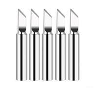 5pcs 900M-T Soldering Iron Tips Pure Copper Inner Core for Low Temp Welding Narrow Pitch Drag Soldering Repair Tools Silver 200-480C(900M-T-K)