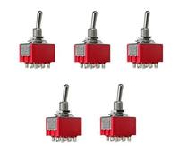 5Pcs 9Pin Mi&ni Toggle Switch 3PDT ON-ON MTS-302 ON-OFF-ON MTS-303 2A250V/5A125VAC(ON ON)