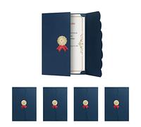 5Pcs A4 Degree Certificate Holder, Diploma Cover Trifold Document Covers for University Graduation Award Certificates, Diplomas, Documents, Contract, Invitation Card, 12.3 x 8.5 Inches (Blue)