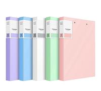 5PCS A4 Ringless Binder Folder with Spring-Loaded Clamps - Punchless Document Organizer for Office School Supplies, Double Clip Holder Secures Letter