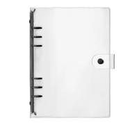 5pcs A5 A6 PVC Loose-Leaf Notebook Cover Folder Transparent Binder File Storage for Document(Black-A5)