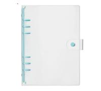 5pcs A5 A6 PVC Loose-Leaf Notebook Cover Folder Transparent Binder File Storage for Document(Blue-A5)