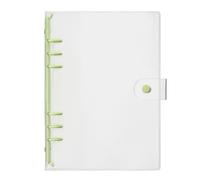 5pcs A5 A6 PVC Loose-Leaf Notebook Cover Folder Transparent Binder File Storage for Document(Green-A5)