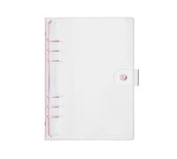 5pcs A5 A6 PVC Loose-Leaf Notebook Cover Folder Transparent Binder File Storage for Document(Purple-A6)