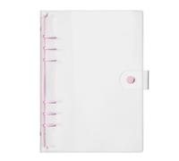 5pcs A5 A6 PVC Loose-Leaf Notebook Cover Folder Transparent Binder File Storage for Document(Purple-A5)