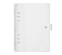 5pcs A5 A6 PVC Loose-Leaf Notebook Cover Folder Transparent Binder File Storage for Document(White-A5)