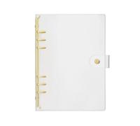 5pcs A5 A6 PVC Loose-Leaf Notebook Cover Folder Transparent Binder File Storage for Document(Yellow-A6)