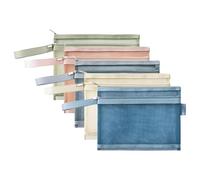 5Pcs A5 Storage Bags, Double-Layer Mesh Zipper Pouches Suitable for Toy Storage, Lego Organizer, Office Supplies, Travel Essentials, 23x18CM in 5 Colors