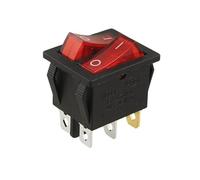5pcs AC 15A/250V 20A/125V Double Red Light 6 Pin SPST ON/OFF 2 Way Boat Rocker Switch IDGTTLDF