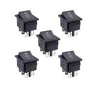 5Pcs AC 250V/16A,125V/20A Black ON/Off/ON DPDT 6 Pin 3 Position Boat Rocker Switches Car Auto Boat Rocker Toggle Switch Snap Switches