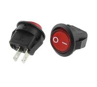 5pcs AC 3A/250V 6A/125V ON-OFF I/O SPST 2 Pin Snap in Round Boat Rocker Switch