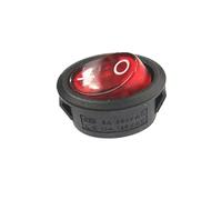 5Pcs AC 6A/250V 10A/125V 2/3 Terminals SPST NO-OFF ON/OFF/ON Oval Rocker Switch Black Red(3-2 Red Lamp)