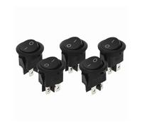 5Pcs AC 6A/250V 10A/125V 4Pin ON-OFF 2 Position Circle Rocker Switch