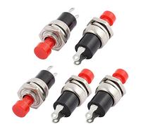 5Pcs AC125V 3A 7mm Mount Dia Normally Open Red Cap Momentary Push Button Switch Contactor