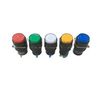 5pcs AC220V Indicator LED Light SPDT Momentary Round Head Pushbutton Switch 16mm