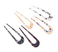 5Pcs Acetate Hair Forks U Shaped for Buns and Updos | Simple Elegant Retro Chic Style, Comfortable Wear for Daily Life and Light Workout Activities Color Color
