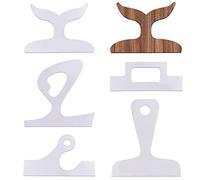 5PCS Acrylic Charcuterie Board Handle Templates, Cutting Board Router Template Acrylic Router Templates for Woodworking Tracing Stencils Guide Tools, Stroke Template for Woodworking (5 Styles)