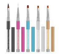 5Pcs Acrylic Nail Brush Kit Art Design Tool UV Gel Builder Painting Drawing for Fine Lines Small Details Color Filling Professional Home Use Easy to Store