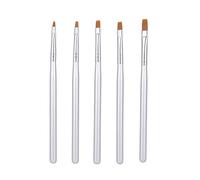 5pcs Acrylic Nail Brush Kit UV Builder Brushes for Art Design Painting Drawing Professional Home DIY Tool Set
