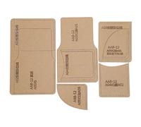 5Pcs Acrylic Template for DIY Leather Wallet, Hand - Made Short Wallet Pattern Mold, Transparent Craft Cutting Tool with Kraft Paper Protection for Leather Crafting