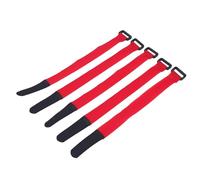 5Pcs Adjustable Bike Handlebar Tie Straps, Heavy Duty Hook & Loop Cycling Straps for Air Pump Light Cable Management(Red)