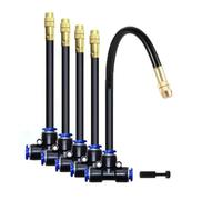 5Pcs Adjustable Brass Misting Nozzle with 8mm Tee Fittings & 7.8 inches Hose, Rotatable Copper Misting Nozzles for Cooling and Humidifying Gardens Patios Greenhouses