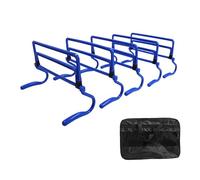 5Pcs Adjustable Height Speed Agility Hurdles Training Obstacles for Baseball Soccer Football Sports Drills- Blue