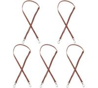 5pcs Adjustable Leather Bag Shoulder Strap Replacement with Double Clasps | Fine Stitched Edges, Practical Length Adjustment, Metal Buckles, Suitable for Messenger Bags, Casual Walks and Bag Making