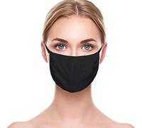5pcs Adult Face Mask, Washable & Fashion Protective Face Cover, Breathable & Cup Dust Safety Mask, Reusable Cotton Fabric Face Covering, Unisex Black Dust Cotton