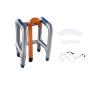 5pcs Adult Inflatable Cane Prank Set, Cane Props, Armrest Inflatable Dress Up, Beard, Glasses Dress Up Prop Accessories, Joke Gifts, Dress Up Party Props for Halloween, Birthday Party, Shooting