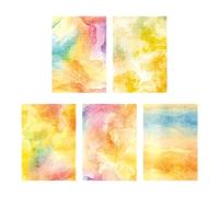 5Pcs Aesthetic Watercolor Sticker Removable Paper Sticker for Scrapbooking Journaling Phone Photo Album Guitar Wrapping Craft for Travel