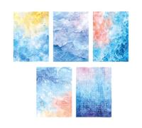 5Pcs Aesthetic Watercolor Sticker Removable Paper Sticker for Scrapbooking Journaling Phone Photo Album Guitar Wrapping Craft for Travel