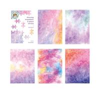 5Pcs Aesthetic Watercolor Sticker Removable Paper Sticker for Scrapbooking Journaling Phone Photo Album Guitar Wrapping Craft for Travel