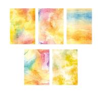 5Pcs Aesthetic Watercolor Sticker Scrapbooking Decorative Adhesive Paper for Journal Notebook Album Phone Case for Art Project