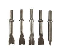 5pcs Air Hammer Chisel Set, Pneumatic Hammer Bit Set for 150/190/250 Air Hammer, Molybdenum Steel Chisels with 10mm Round Shank, Universal Fit for Masonry, Concrete Demoli