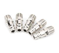 5PCS Air Hose Adapters Pneumatic Tool Connector Air Compressor Fitting Air Hose Quick Connect Fitting Plug Industrial Air Fitting Compressor Accessories