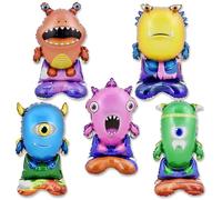 5Pcs Alien - Theme Standing Base Foil Balloons Set for Kids' & Alien - Aviation Themed Parties