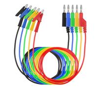 5Pcs Alligator Clip to Banana Plug Test Probe 4mm Stackable Banana Plug Wire Cable to Crocodile Clip Wire for Multimeter Electrical Testing
