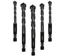 5Pcs Alloy Drill Bits Set with Full Grinding and Polished Finish for Smooth Drilling in Diverse Materials Like Marble, Tile, Glass, and Metal