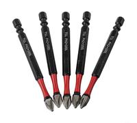 5pcs Alloy Steel Cross Magnetic Screwdriver Bit Set Featuring Anti Slip Design for Heavy Duty PH2 Work (100mm)