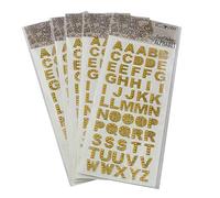 5PCS Alphabet Crystal Gems Stickers Self Adhesive A-Z Words Stick On Decor - Gold, One Size