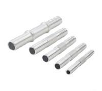 5PCS Aluminum A/C Hose Barb Straight Splice Push-In Fitting for Automotive Air Conditioning Systems - 8mm, 11mm, 13mm, 16mm, 17mm ID Sizes