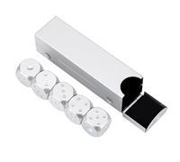 5pcs Aluminum Alloy Dice Set with Storage Box for DND, D&D, Poker Board Metal RPG Dice (Rectangle)