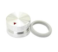 5PCS Aluminum Alloy Knob Silver Lattice Encoder Potentiometer Knobs 25 * 15.5mm Cap Aprons Solid Rotary Amplifier Volume Switch Button,Grey,R25.5 * 15