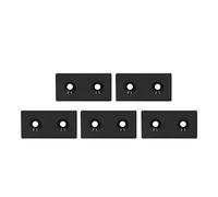 5Pcs Aluminum Profile End Cap, Alloy Metal Cover Plate for 4080 Double Holes, Anodized Surface Treatment, Easy Install with Screws for CNC Machines and 3D Printers (Black)