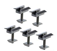 5Pcs Aluminum Solar Mounting Brackets for Framed Frameless Panels, Horizontal Vertical Adjustable, 60M/S Wind Resistance for Roof Ground Installation(30mm)