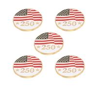 5pcs American Flag Brooch Pins Alloy Set for Women Veterans