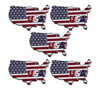 5pcs American Flag Lapel Pin Metal Brooch for Jackets and Suits