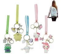5PCS An/ime Cartoon Keychain Set Keyring,Cute Kaw/aii Popularity Fashion Figure Toys,Cartoon Ani/me Stitch Keychain,Anim/e Key Rings,Cute 3D Keychain,Frog Crow Dog Cartoon Character Pend/ant Hanging
